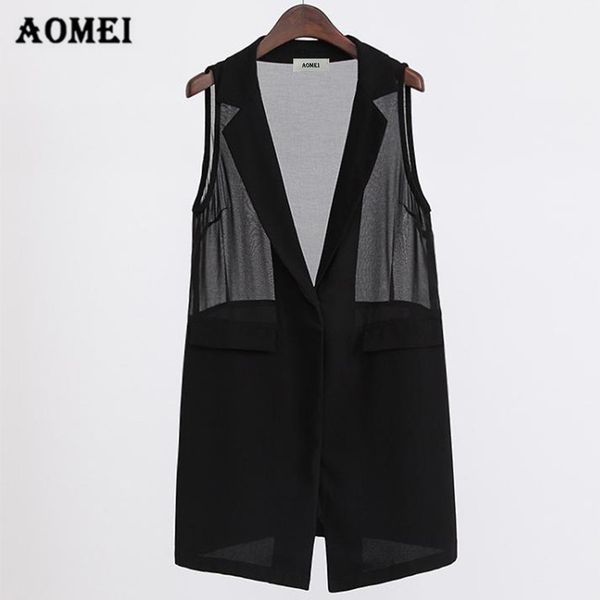 

women vest office lady coat sleeveless vests waistcoat colete jacket patchwork outwear wear to work v neck casual fashion 210416, Black;white