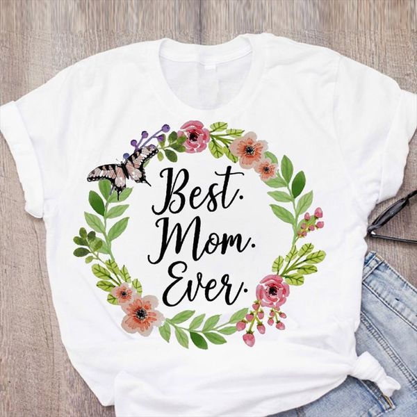 

and women casual mama flower men t shirts womens floral print mother short sleeve lady clothing tees female, White;black