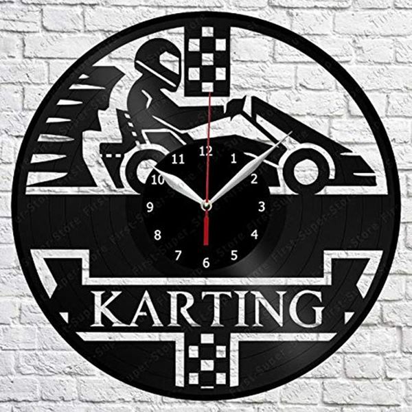 

wall clocks karting handmade exclusive clock art decor home record original gift unique design
