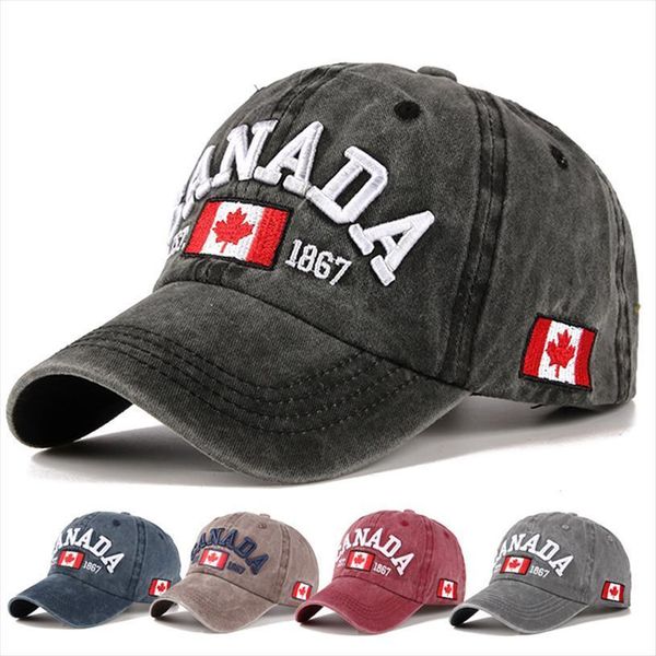

spring mens baseball caps for women embroidery canada maple leaf cap retro casual streetwear cotton casquette snapback hat, Blue;gray