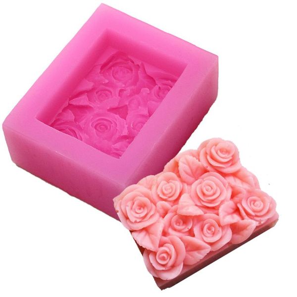 

craft tools 3d rose bloom flower soap silicone mold diy handmade making supplies cupcake jelly candy mousse cake decoration