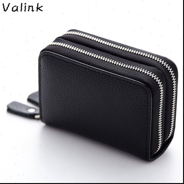 

100% real leather wallet women brand double zipper multi card purse fashion womens wallets carteira, Red;black