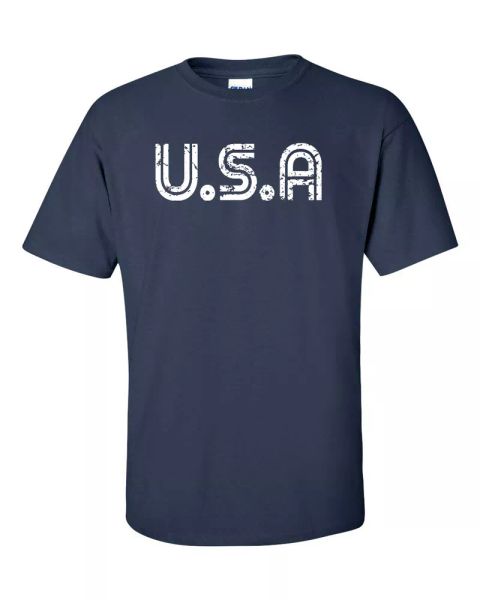 

usa retro look united states anerica soccer sports team men's tee shirt 936, White;black