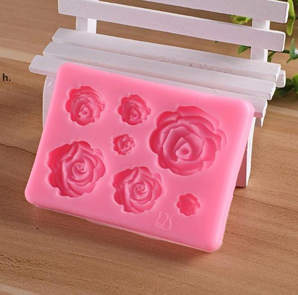 Rose Flores Molde de Silicone Bolo Moldes de Chocolate Bolos de Casamento Decoração Ferramentas Fondant Sugarcraft Mold RRD12904