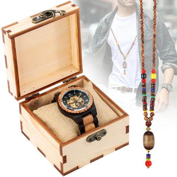 

wristwatches wood mechanical watch men big mens watches timepieces 2021 fashion gift sets, Slivery;brown
