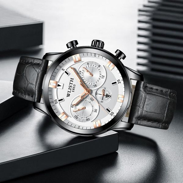 

wristwatches gift for guy fashion men's watch 42mm hand quartz steel waterproof student sale battery, Slivery;brown