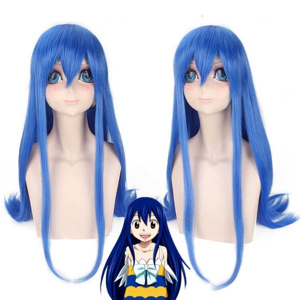 

lord santa goblin's tail wendy mabel royal blue long straight hair cos wig, Black