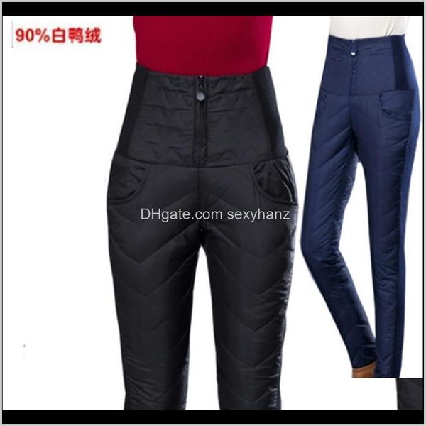 

pants capris womens clothing apparel drop delivery 2021 high waist with thick doublesided winter of cultivate morality show thin cotton trou, Black;white