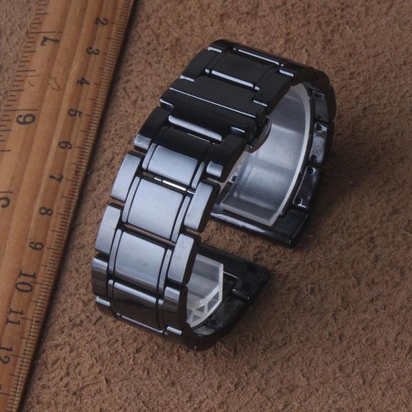 

watch bands release pins watchband fashion watches strap bracelet black ceramic 20mm 21mm 22mm 23mm 24 mm for gear s2 s3 galaxy, Black;brown