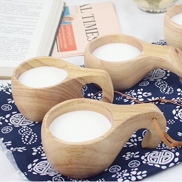 

cups & saucers japanese style natural wooden cup reusable environmental protection coffee tea home handmade gifts
