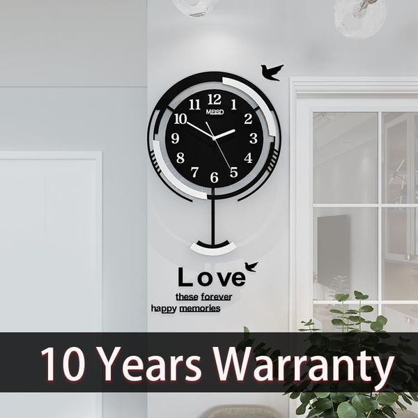 

wall clocks 2021 creative clock modern design 3d swingtable watch home decor sticker silent for living room ent