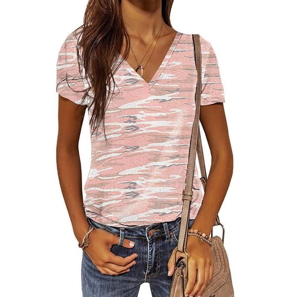 

women's t-shirt women summer 2021 fashion clothing v-neck streetwear short leopard t shirt casual shirts for, White