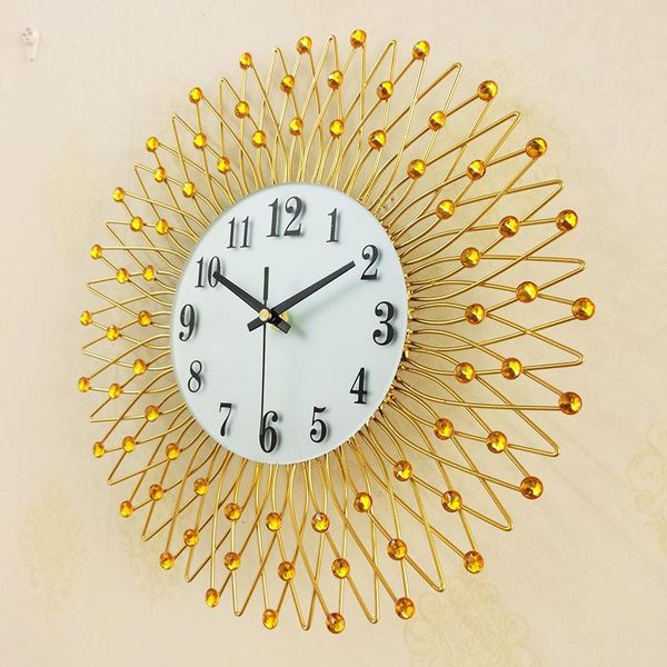 

wall clocks clock art craft gold crystal hanging iron antique decorative design 14 inch