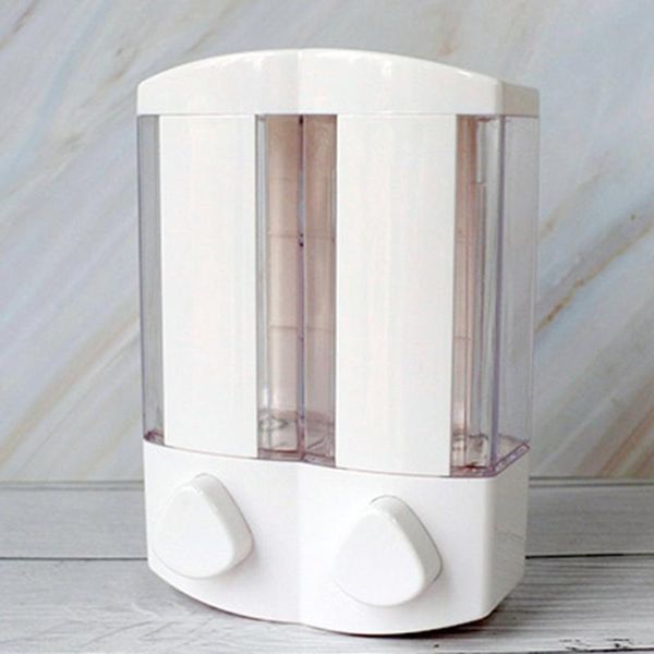 

storage bottles & jars wall mounted manual press shower dispenser and organizer 2-chamber soap for shampoo bottle