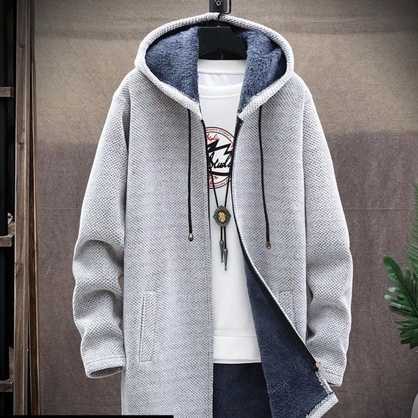 

men's jackets winter arrival sweaters hooded cardigan coats men knitted jacket fleece lining solid color youth casual sweater my324, Black;brown