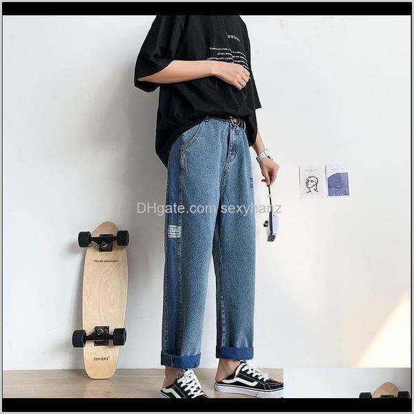 Abbigliamento Abbigliamento Drop Delivery 2021 Moda uomo dritto lavato Colore a contrasto Retro Jeans Pantaloni Uomo Streetwear Hiphop Allentato Casual Denim Tr