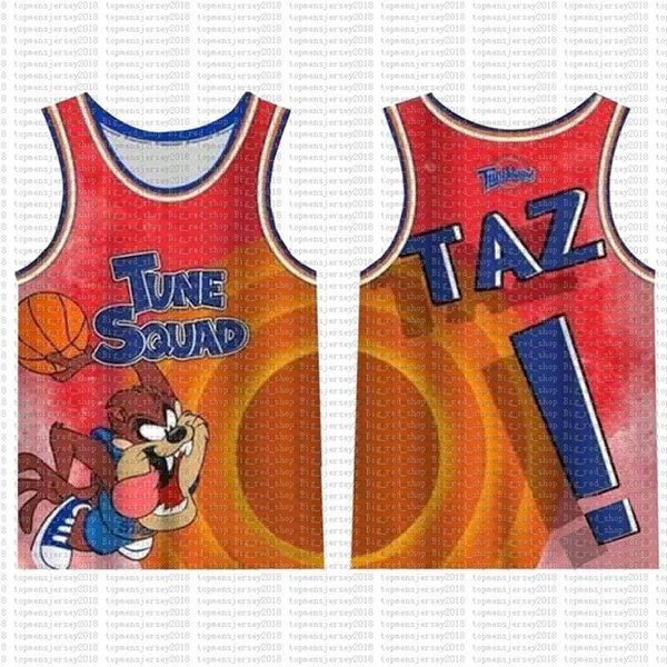 

space jam james jersey movie 23 michael 1 bugs bunny taz 13 tweety 22 bill murray 10 lola 2 d.duck basketball jerseys 99 66, Black;red