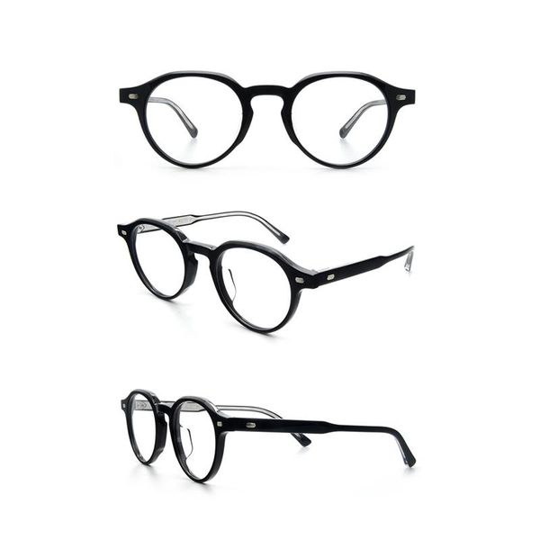 

fashion sunglasses frames belight optiacl korea design gm acetate round shape glasses frame men women prescription eyeglasses retro optical, Black