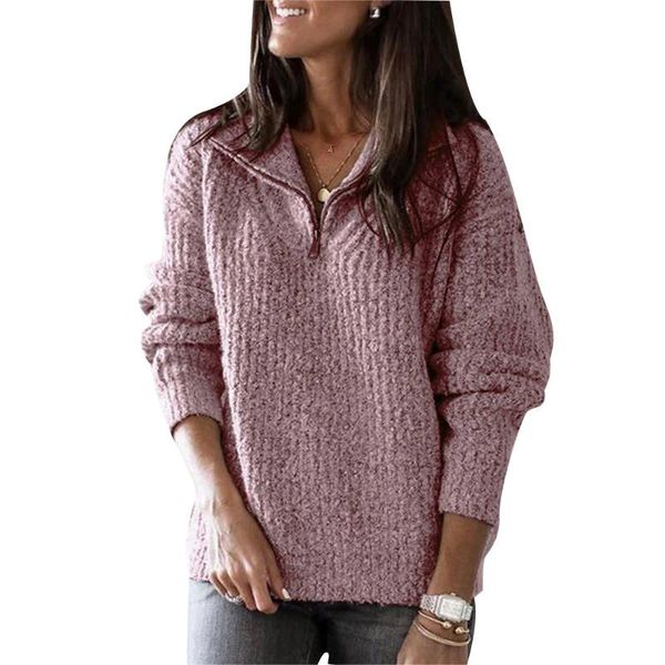 

women's sweaters autumn winter women zipper v neck turn down thick pullover long sleeve sweatshirts femme clothing ladies casual s-5xl, White;black