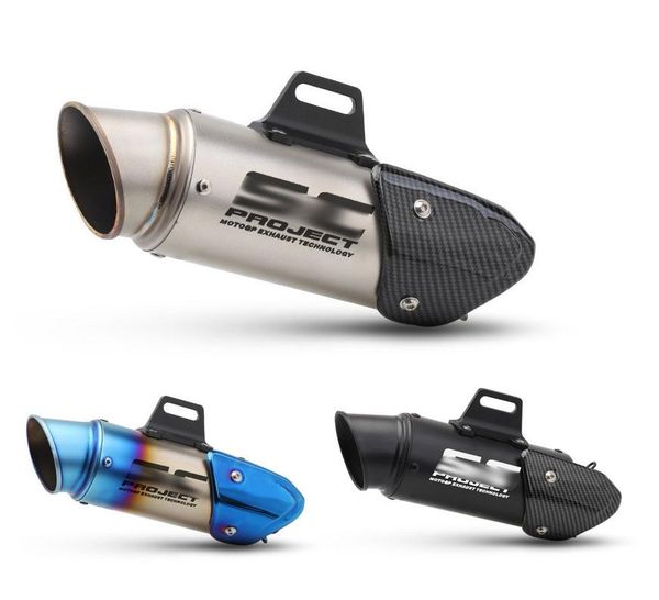 

motorcycle exhaust system 51mm 60mm universal sc project muffler escape moto dirt bike scooter db killer mt07 mt09 r1 r6