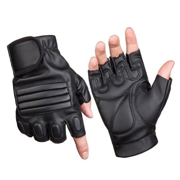

fingerless gloves style mens pu leather driving half finger fitness breathable black fashion accessory gifts, Blue;gray