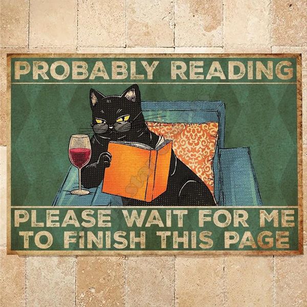 

carpets book probably reading please wait for me to finish this page cat doormat non slip door floor mats decor porch
