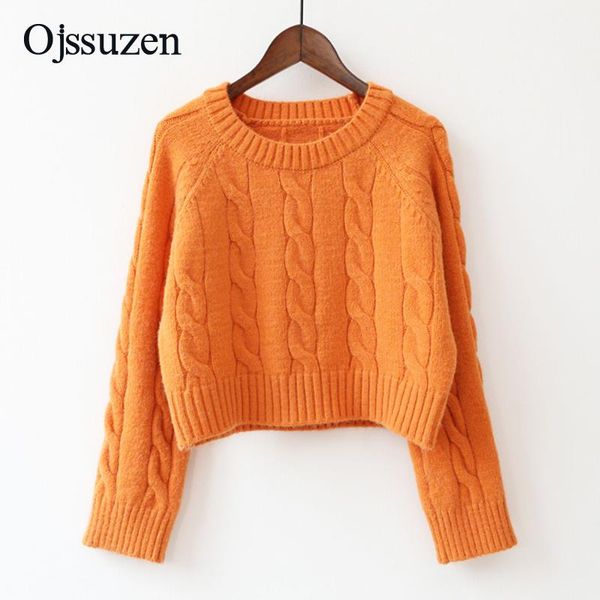 

women's sweaters long sleeve o neck orange pullover women cropped cute autumn clothes woman's sweater female short soft green, White;black