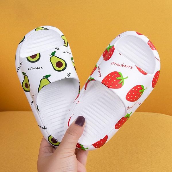 

toddler slippers home children shoe summer indoor cute cartoon fruit baby sandals eva light boy girl flip flops quick dry house slipper, Black;grey