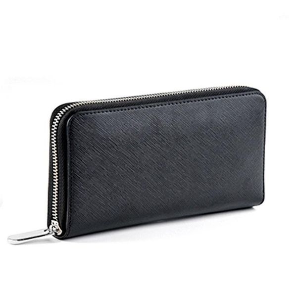 

fashion women/men design genuine leather zipper wallet with mono high qaulity organizer wallets1, Red;black