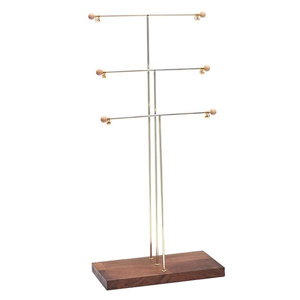 

jewelry pouches, bags metal 3 tier tablebracelet necklace organizer display tree holder, Pink;blue