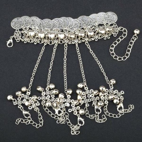

link, chain women fashion punk hollow bracelet bangle link vintage finger hand harness jewelry cuff female gift, Black