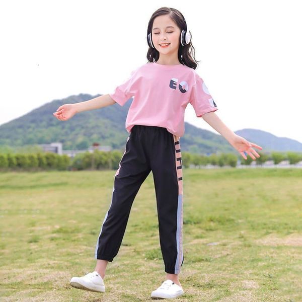 

cotton girls' net red summer suit children's clothing 12-year-old foreign style, White