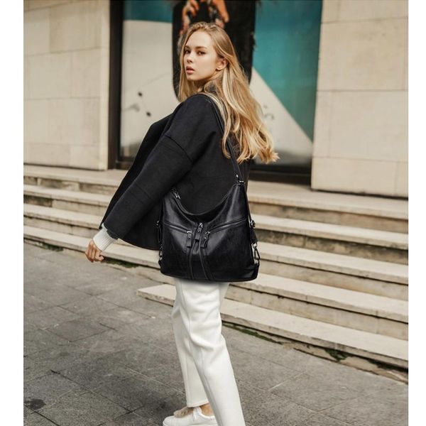 

evening bags soft pu leather women's handbag 2021 fashion ladies hobo crossbody shoulder bucket large shopper solid color