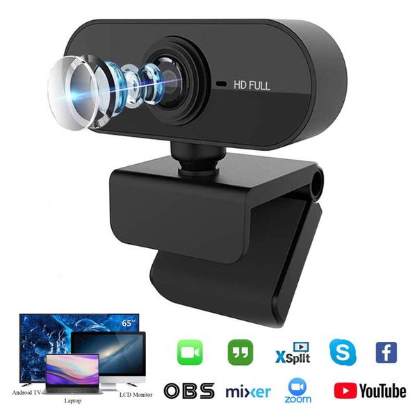 

webcams 1080p webcam with microphone, usb, full hd, 1080p, suitable for pc, computer and video call