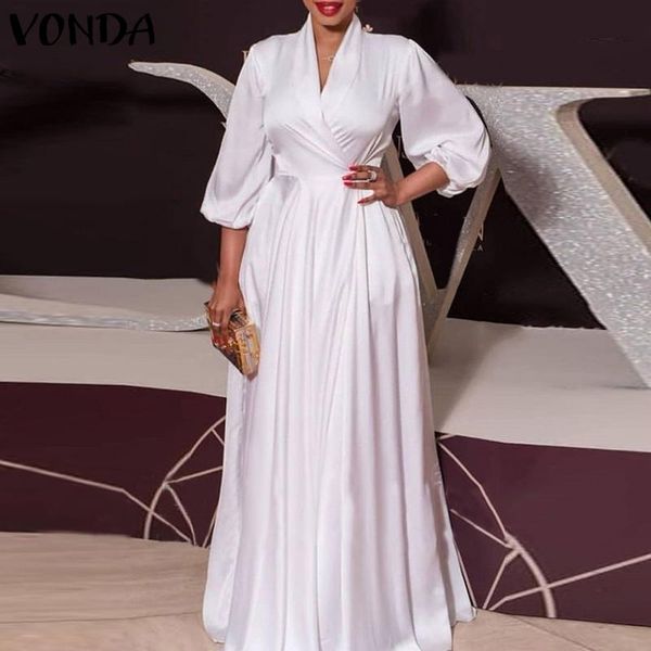 

casual dresses women elegant dress v neck evening party maxi summer sundress 2021 vonda vestidos robe femme, Black;gray