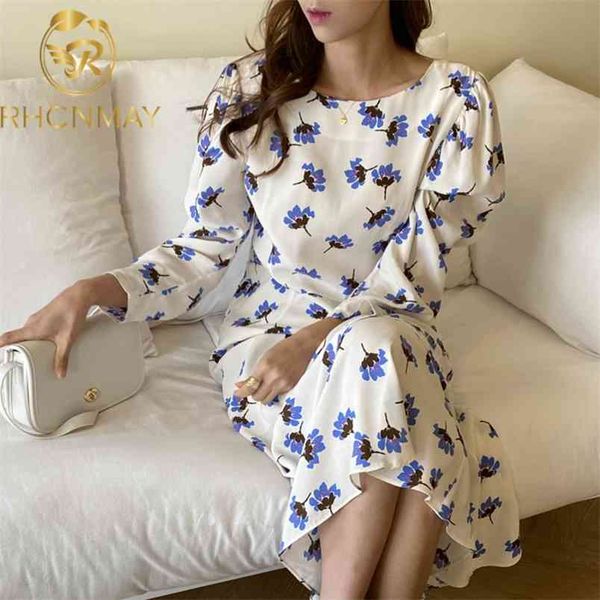 

summer korean fashion women's loose mid calf double sided printing dress casual long sleeve o neck backless dresses 210506, Black;gray