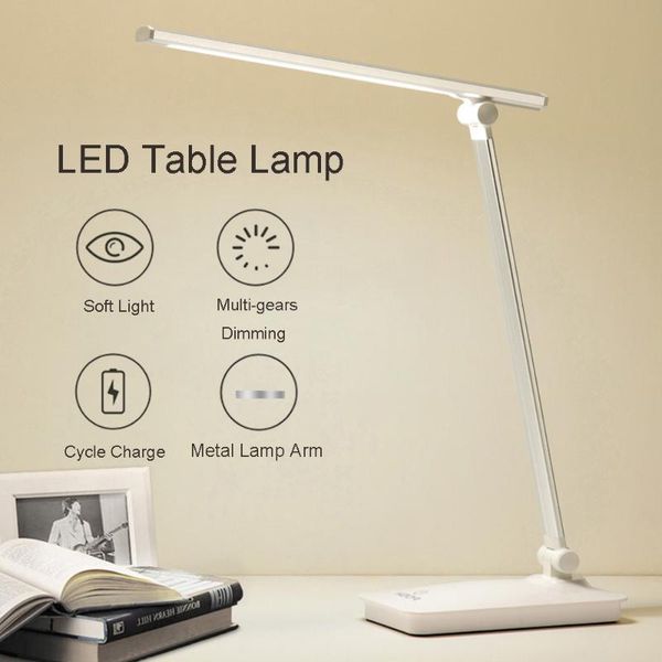 

table lamps desk lamp dimmable touch dc 5v foldable eye protection study light usb port rechargeable timer reading for home