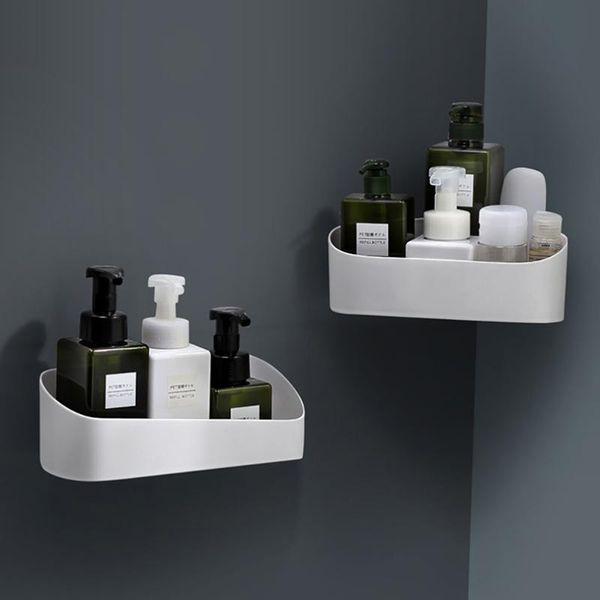 

hooks & rails bathroom shelf strong paste plastic no punch wall storage rack case