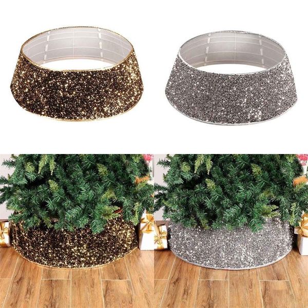 

christmas decorations sequins glitter tree base collar around decorative skirt xmas year party decoration