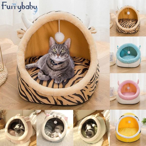 

cat beds & furniture sweet cats bed cute house kitten lounger cushion for small pet sleep tent washable sleeping bag soft dogs basket cave