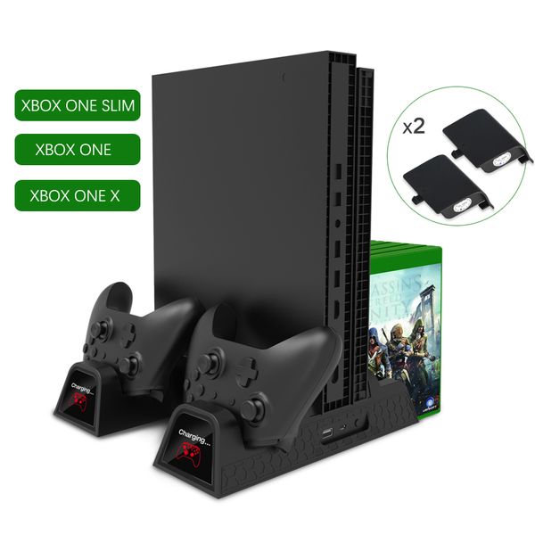 Lüfter Vertikale Ladegerät Stehen Xbox Kühlkörper Basis Für Xbox One /S/ XPro Zubehör Dual Controller Lade Dock