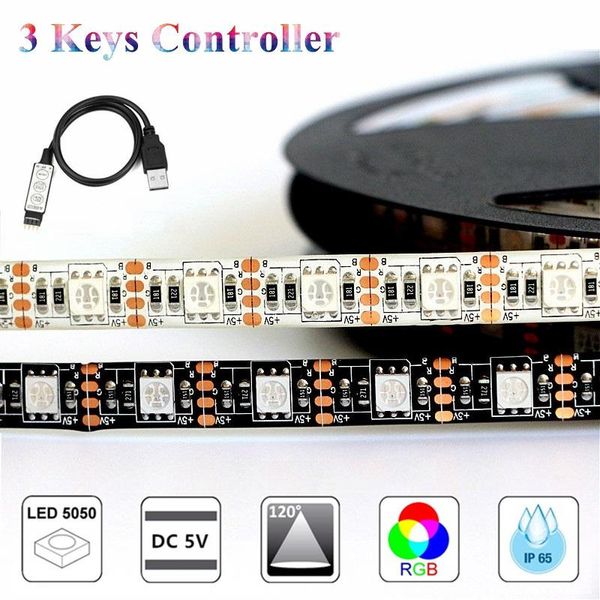 

strips 5v usb power led tv strip light rgb smd 60leds/m deskbacklight & bias lighting 0.5m 1m 2m ip65 waterproof