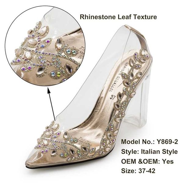 

floral clear heels for women fancy shoes y869-2 party dres's pumps ladies high girl 211029, Black