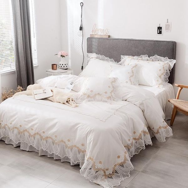 

bedding sets princess style 100% cotton set 3/4pcs european comforter duvet cover bedspread and pillowcases  size