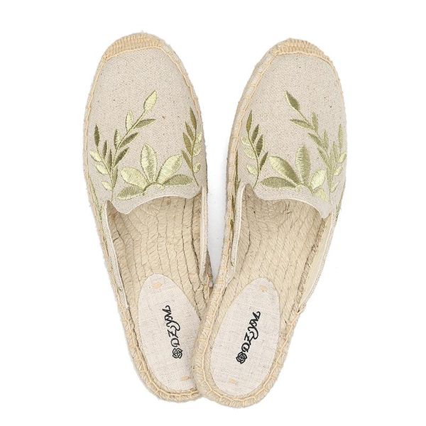 

slippers 2021 summer women slipper, flat espadrilles slides, Black
