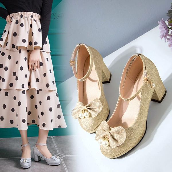 

dress shoes ymechic spring summer gold silver ladies bride party wedding butterfly-knot design platform heels womens high heel pumps, Black