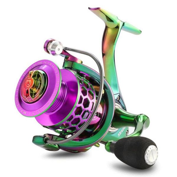 

baitcasting reels metal fishing reel colorful spinning wheel 14+1 bb 25kg max drag power 1000-6000 series rainbow spool fresh seawater carp