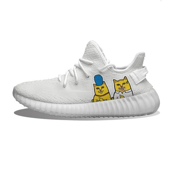 

diy custom yellow middle finger cat couple running shoes mh printed mens womens trainers outdoor sports sneakers n26s