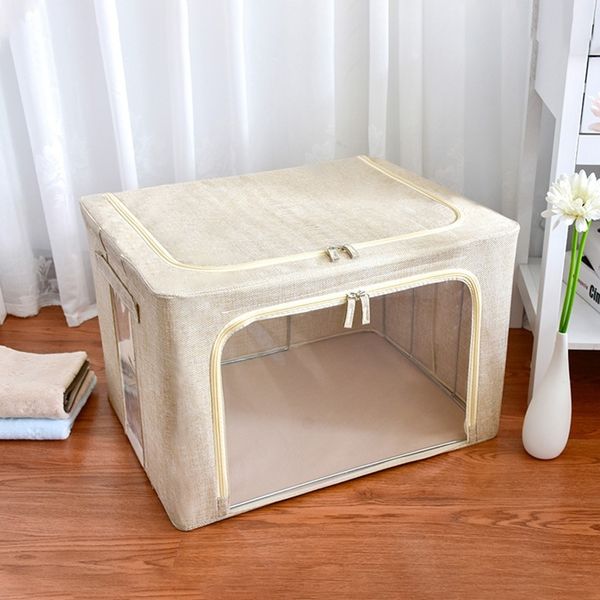 

VvBL cotton and cotton bags and linen g linen storage box 6 steel frame odorless waterproof clothing finishing box folding quilt storage ba