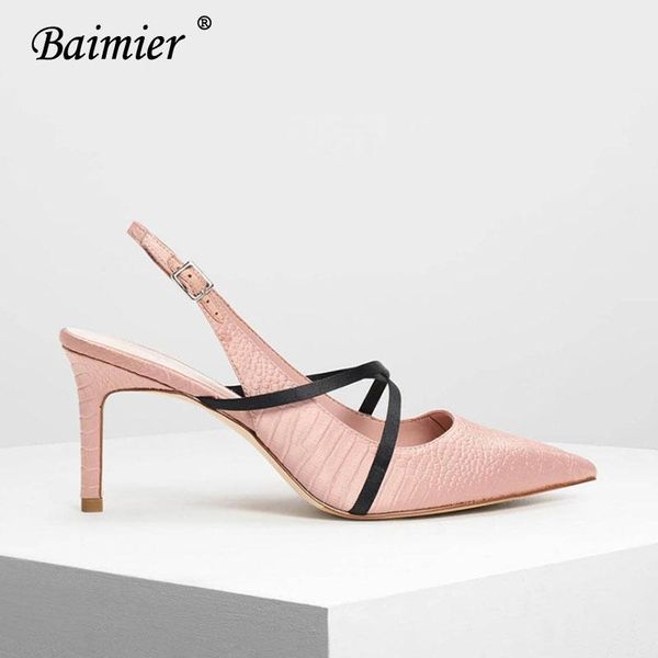 

fashion women pointed high heels sandals thin heel cross strap pumps ladies party dress shoes, Black